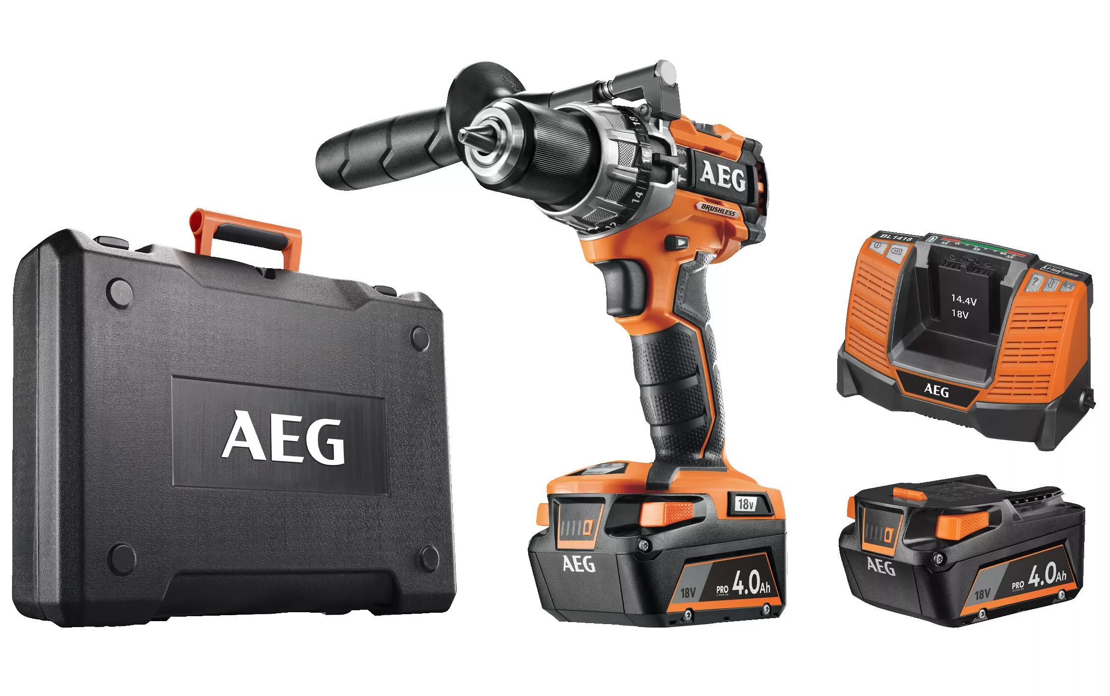 AEG BSB 18C2 BL Li-402C akkus ütvefúró-csavarozó (2 x 4.0 Ah Li-ion akkuval, kofferben) termék fő termékképe