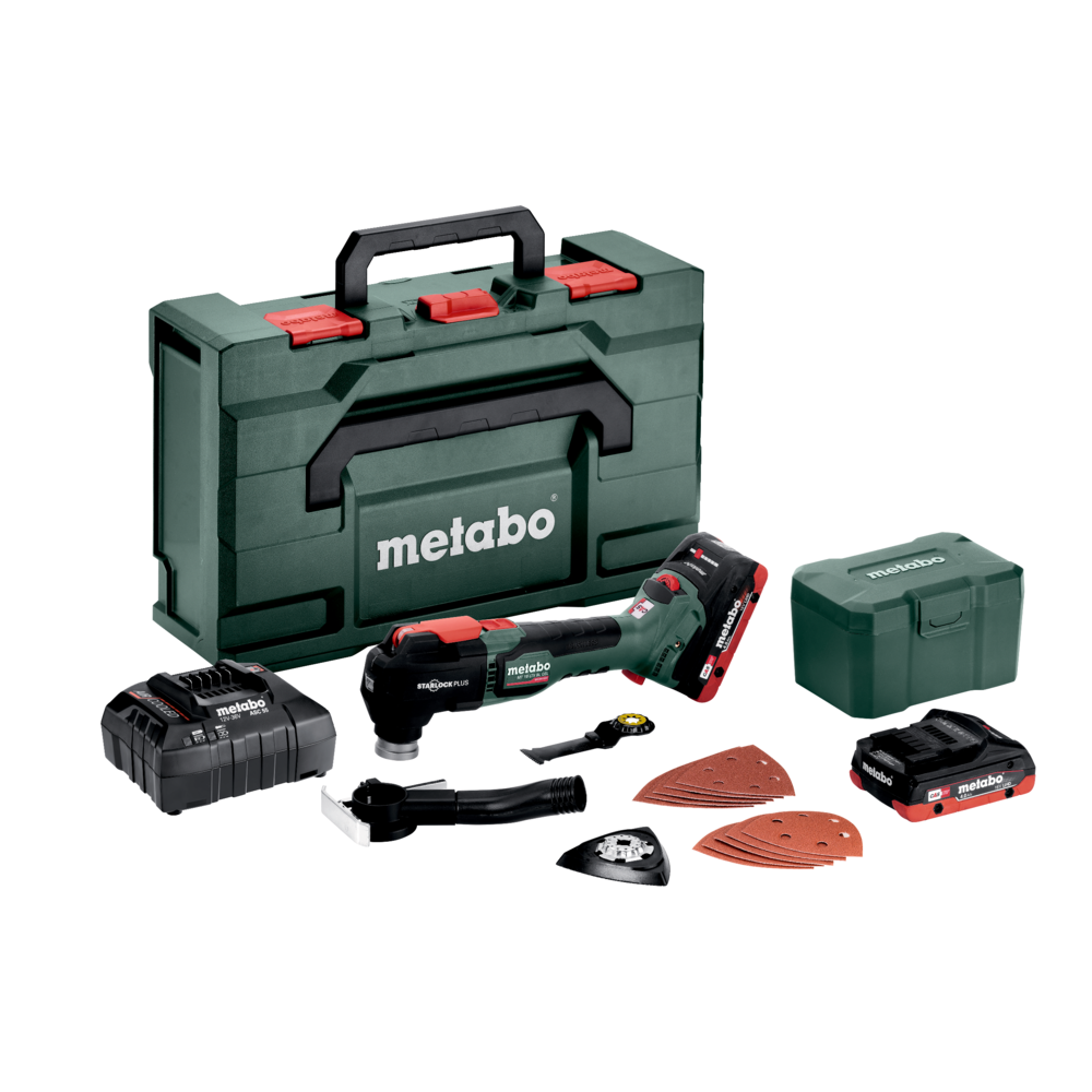 METABO MT 18 LTX BL QSL szénkefe nélküli akkumulátoros multiszerszám (2 x 4.0 Ah LiHD akkuval, metaBOX kofferben) + tartozékok termék fő termékképe