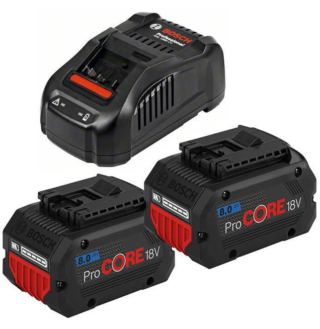 Bosch GAL 1880 CV multivoltos gyorstöltő + 2 db ProCORE Li-ion akkumulátor, 18 V, 8.0 Ah termék fő termékképe