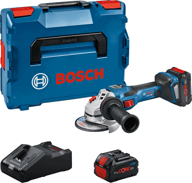 Bosch GWS 18V-15 SC BITURBO akkus sarokcsiszoló (2 x 8.0 Ah Li-ion akkuval, L-BOXX-ban) termék fő termékképe