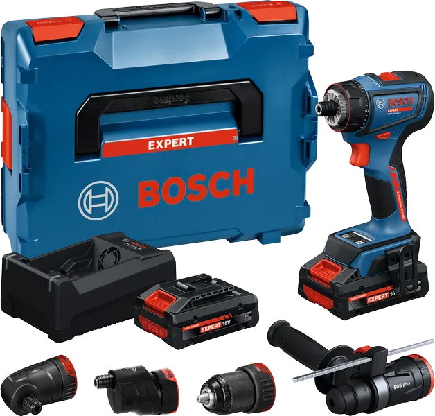 Bosch EXPERT EXSR18V-90FC akkus fúró-csavarozó adapterekkel (2 x 4.0 Ah Li-ion akkuval, L-BOXX-ban) termék fő termékképe