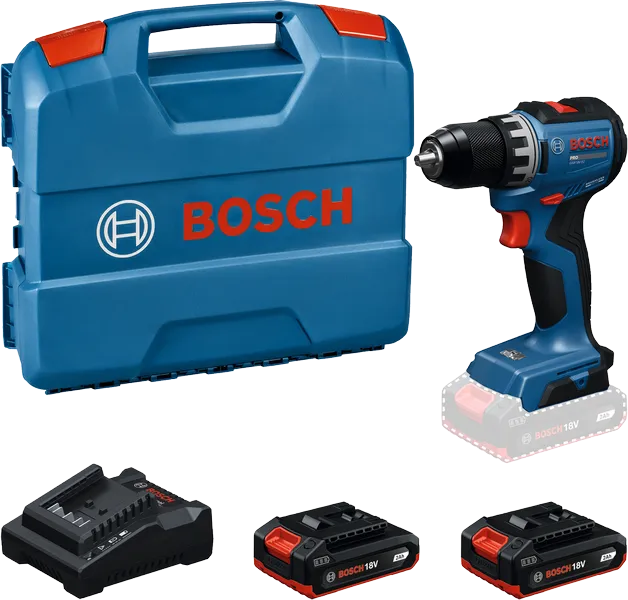 Bosch GSR18V-52 akkus fúró-csavarozó (2 x 2.0 Ah Li-ion akkuval, L-Case kofferben) termék fő termékképe